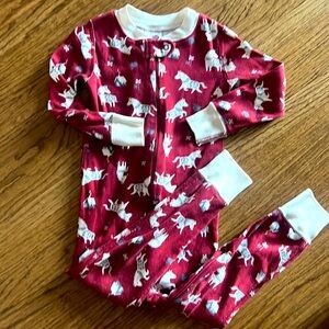 Hanna Andersson adorable Dala Horse Swedish one piece pajamas! Size 90cm or us 3